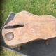 Brutalist vintage coffee table with 4 feet in oak