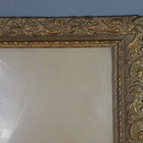 Old wood frame - gilded stucco - glass 61x51 cm leaf 50.5x40 cm SB 113