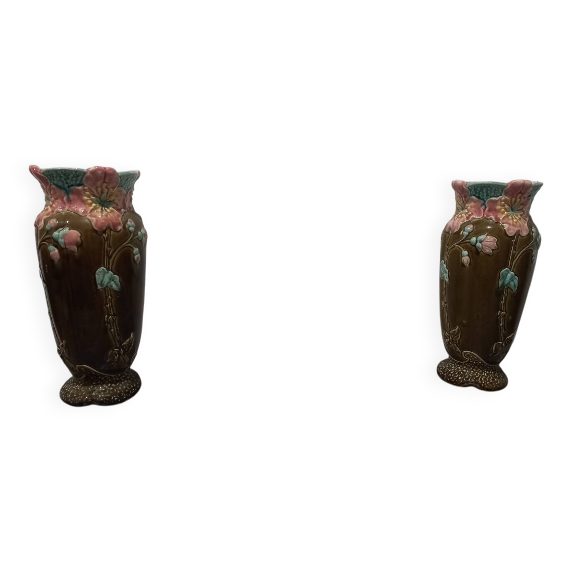 set of 2 art deco vases