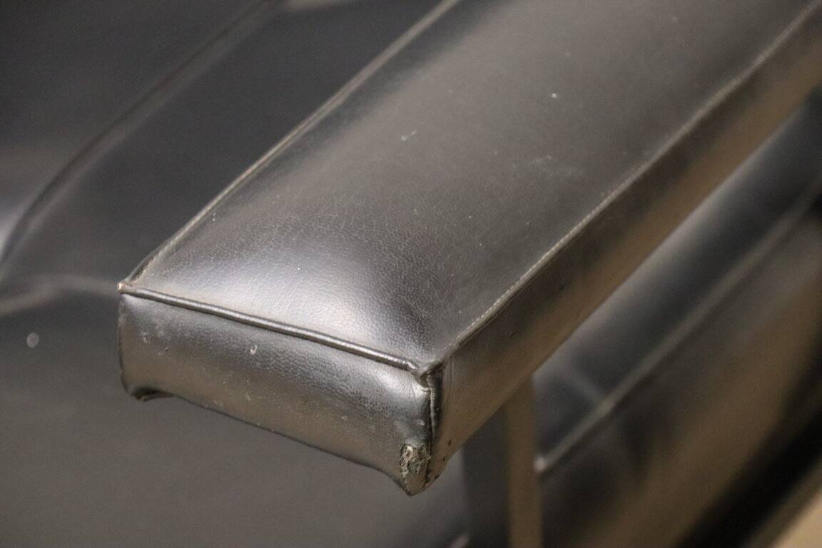 Vintage "Daybed" sofa bench in metal and imitation leather, 1950