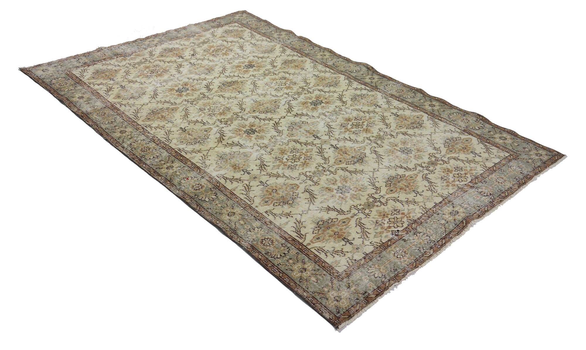 Turkish Anatolian Handmade Vintage Rug 284 cm x 186 cm
