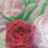 Old painting bouquet of flowers