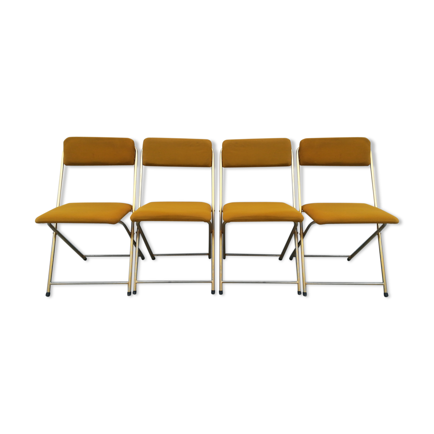 4 folding gold vintage Eyrel chairs
