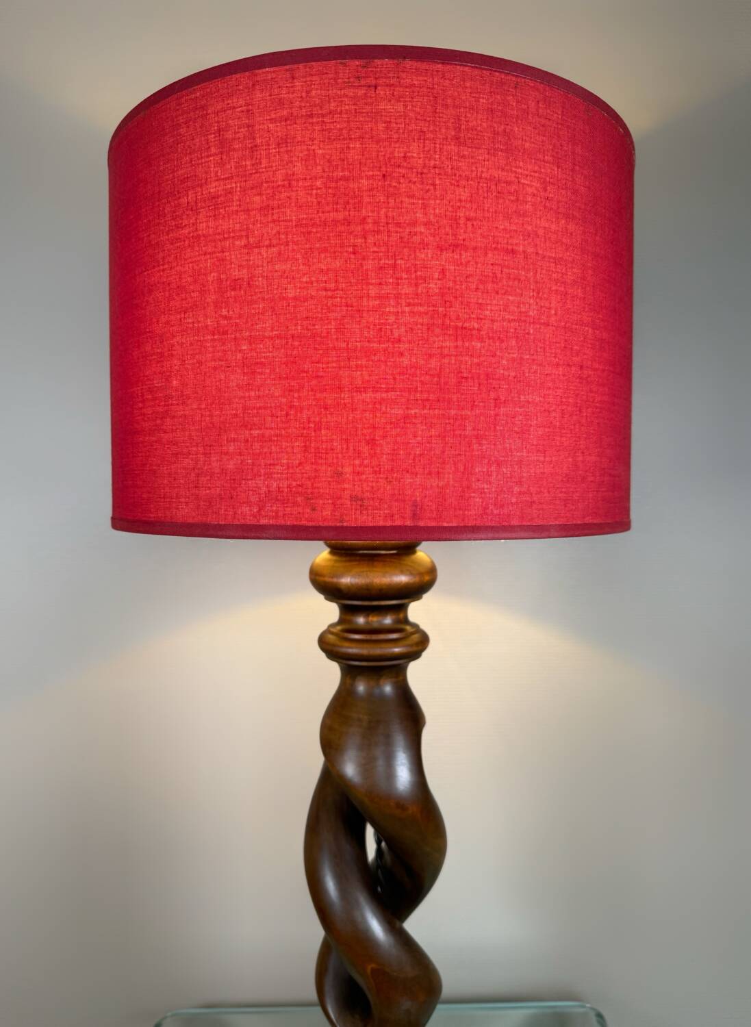 Twisted wood lamp from the 1960s