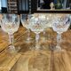 Set of 7 chiseled crystal wine glasses stamped with a crowned S