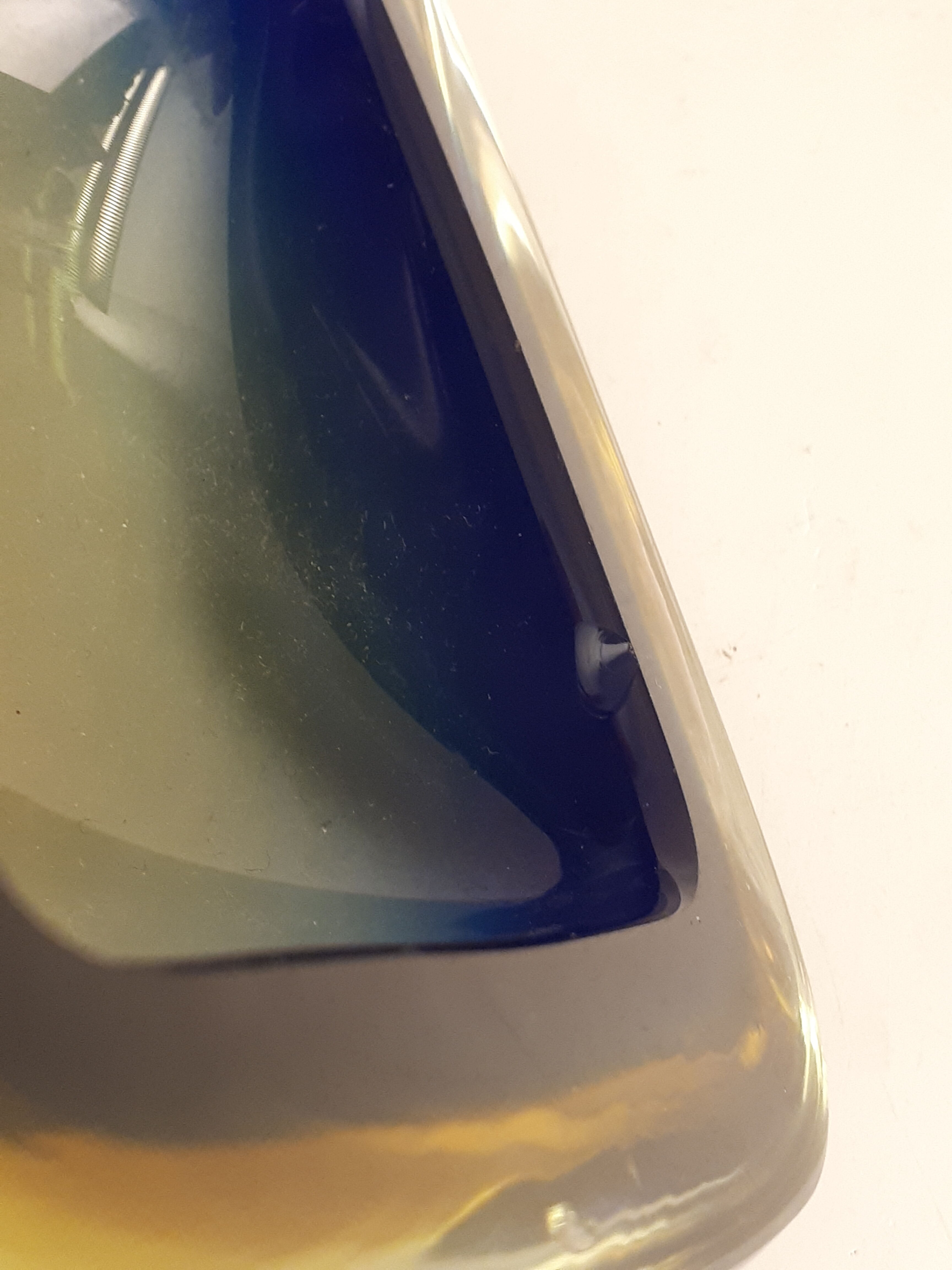 Empty-pocket ashtray glass Murano Sommerso vintage design 1960 1970