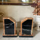 Pair of Art Deco marble and onyx bookends