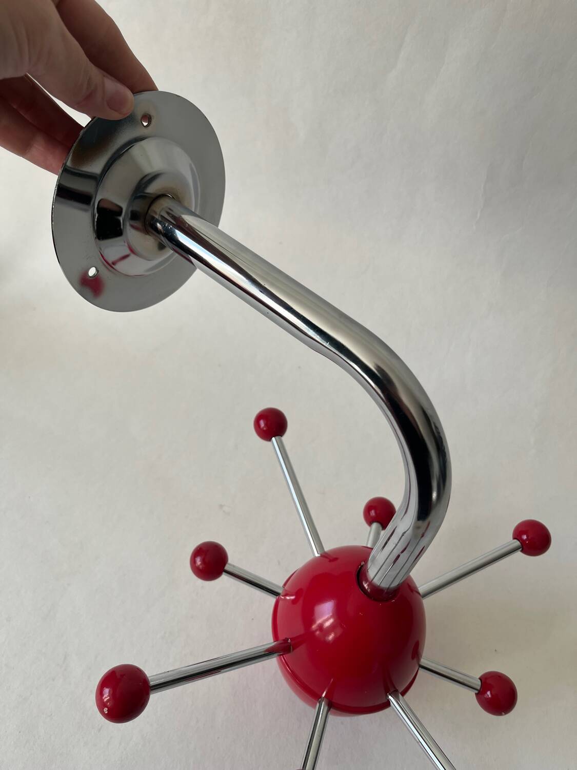 Vintage red Sputnik coat rack