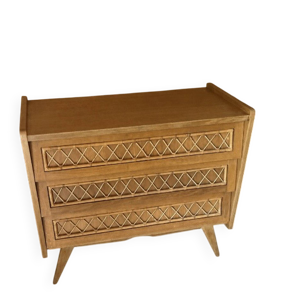 Commode vintage rotin