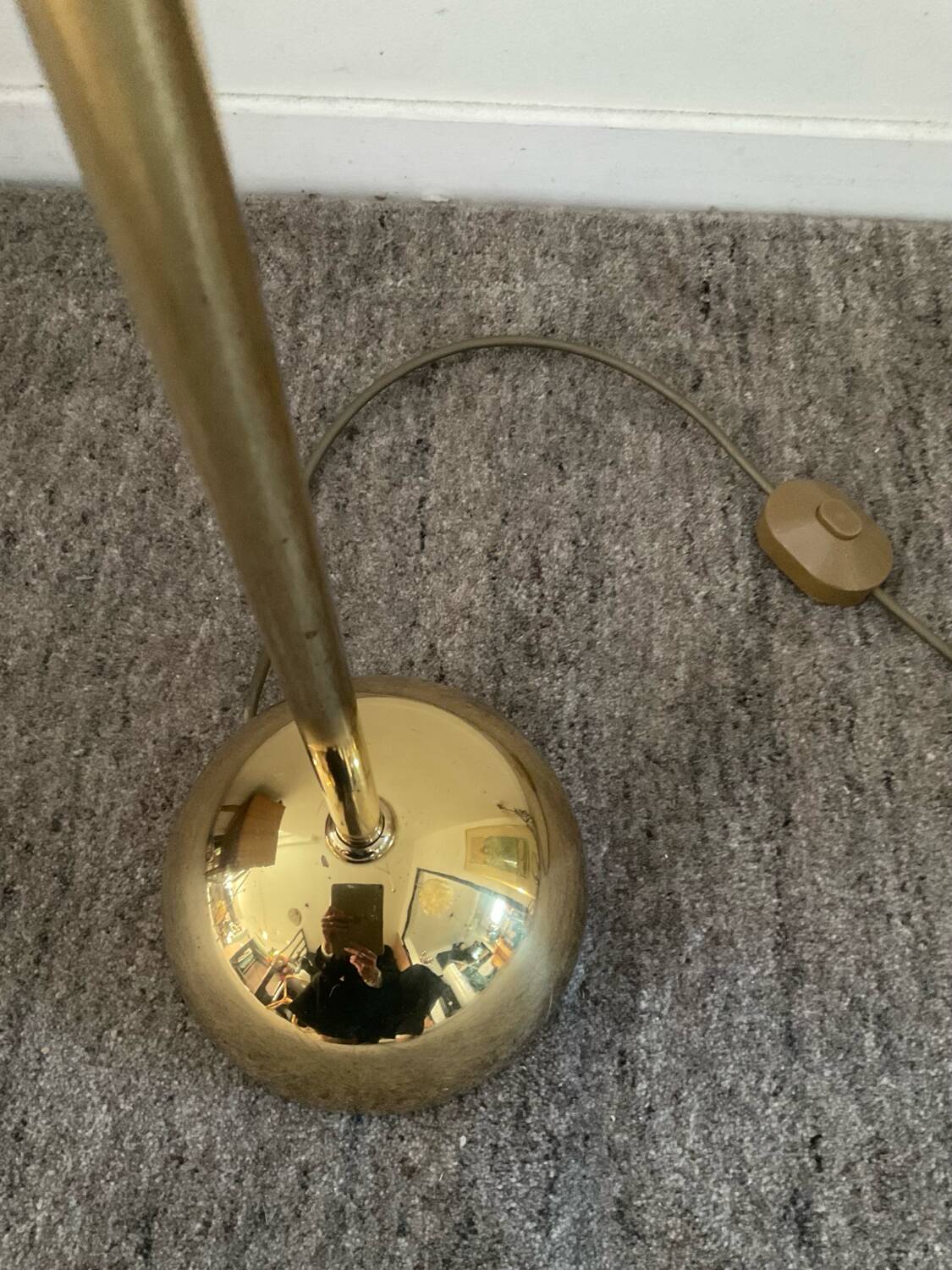 Vintage brass counterweight floor lamp