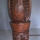 African sorghum spike lamp foot on five-faced base ~ hand carved ~ 1950s /1960