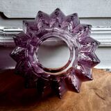 Vase à ailettes Murano Venise 1950 fond violet