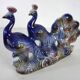 Italian ceramic sculpture 2 peacocks, 1960s