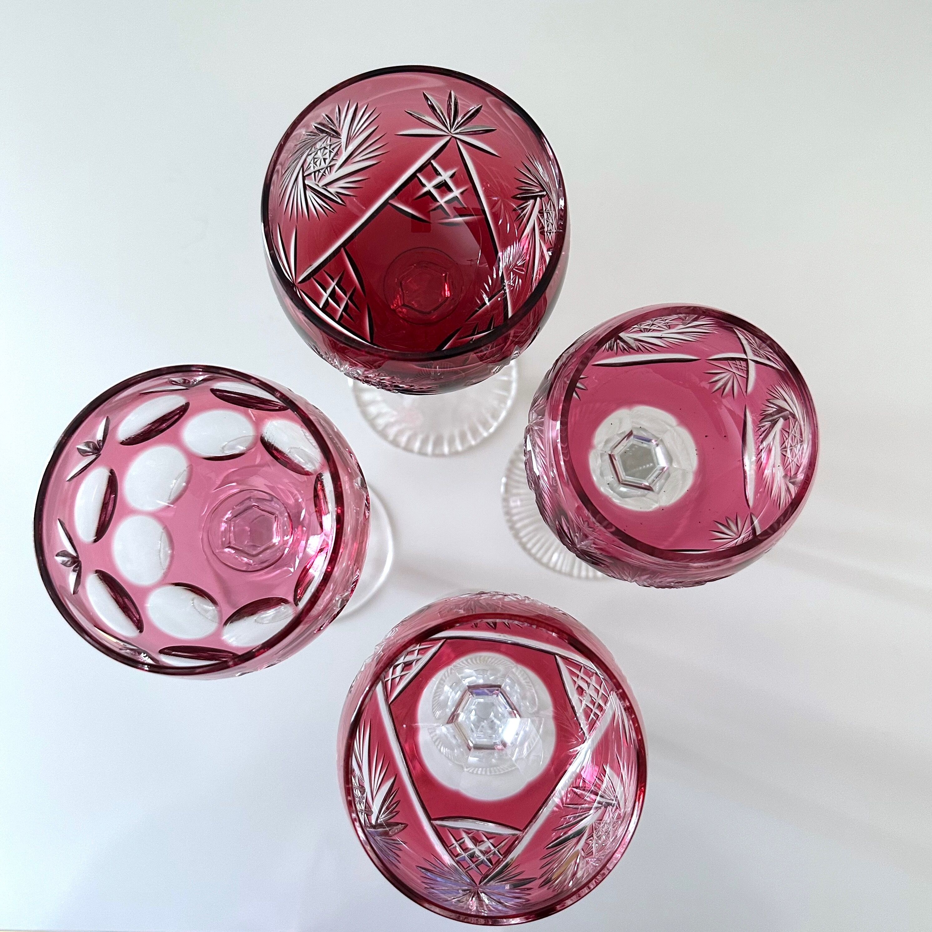 Collection of 4 crystal glasses