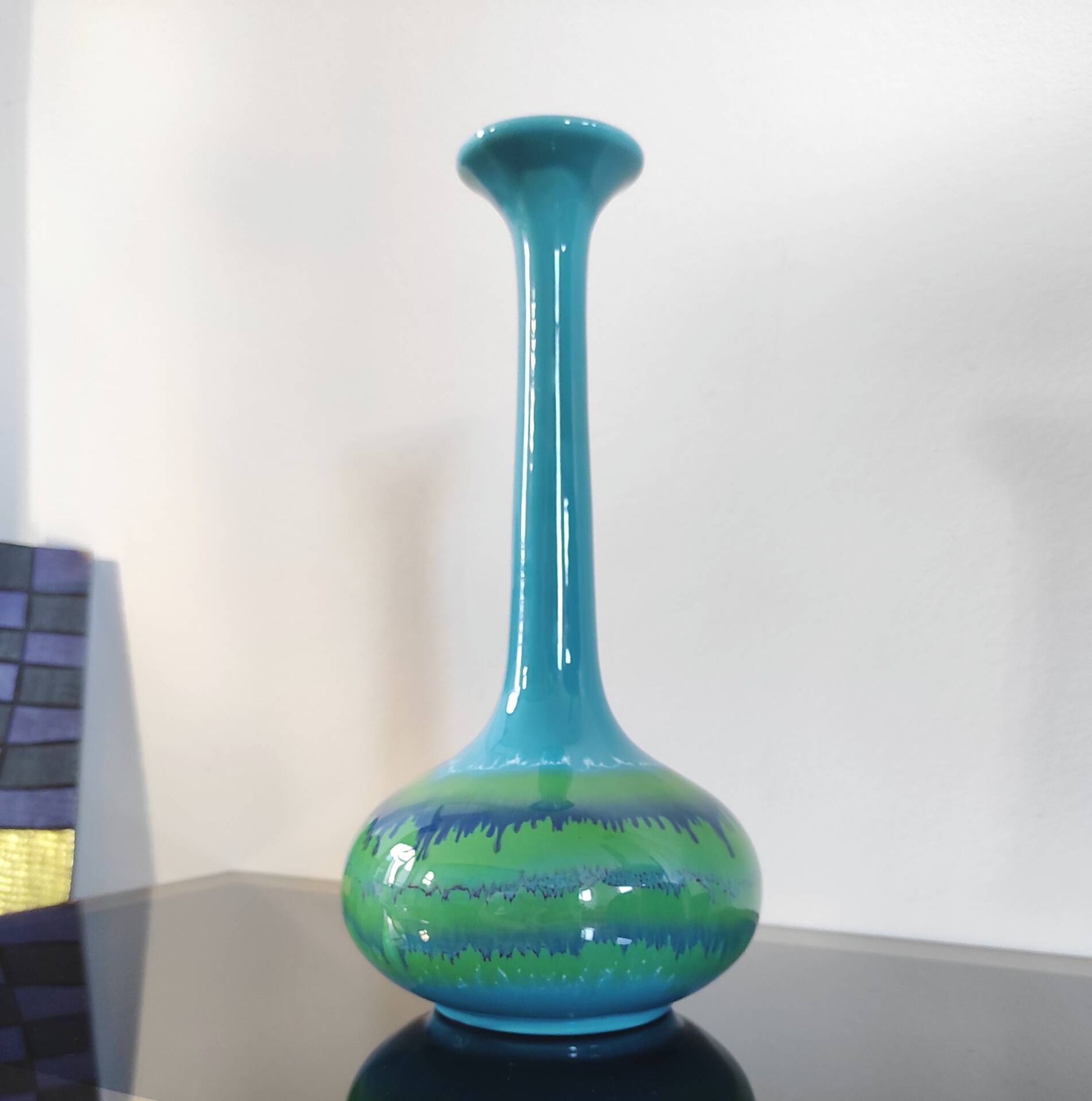 soliflore vintage en céramique émaillée, années 70