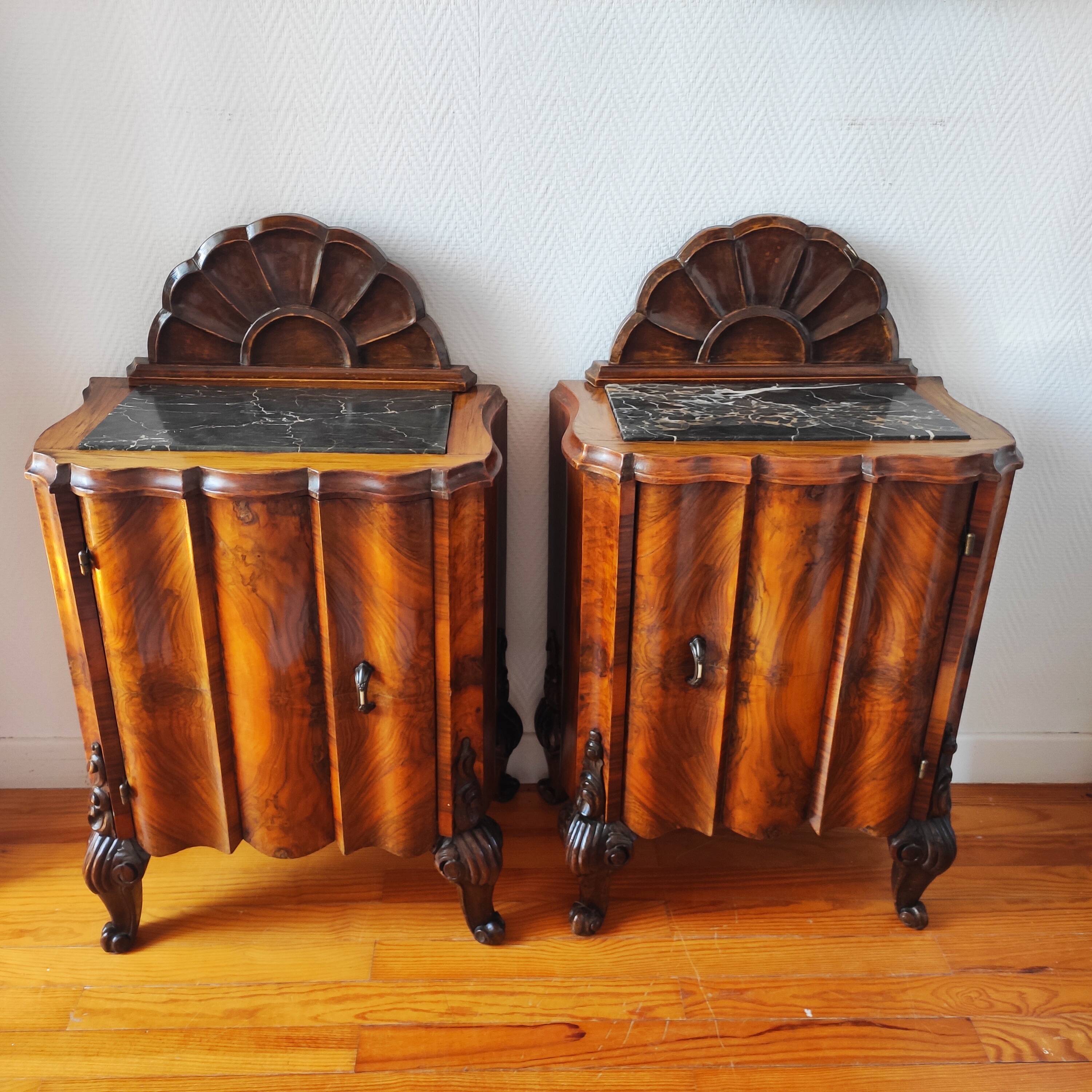 Pair of Italian Art Deco bedside tables