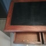 Louis XVI style console table in oak and leather