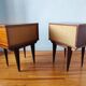 Pair of vintage Scandinavian design bedside tables from the 50s-60s.
