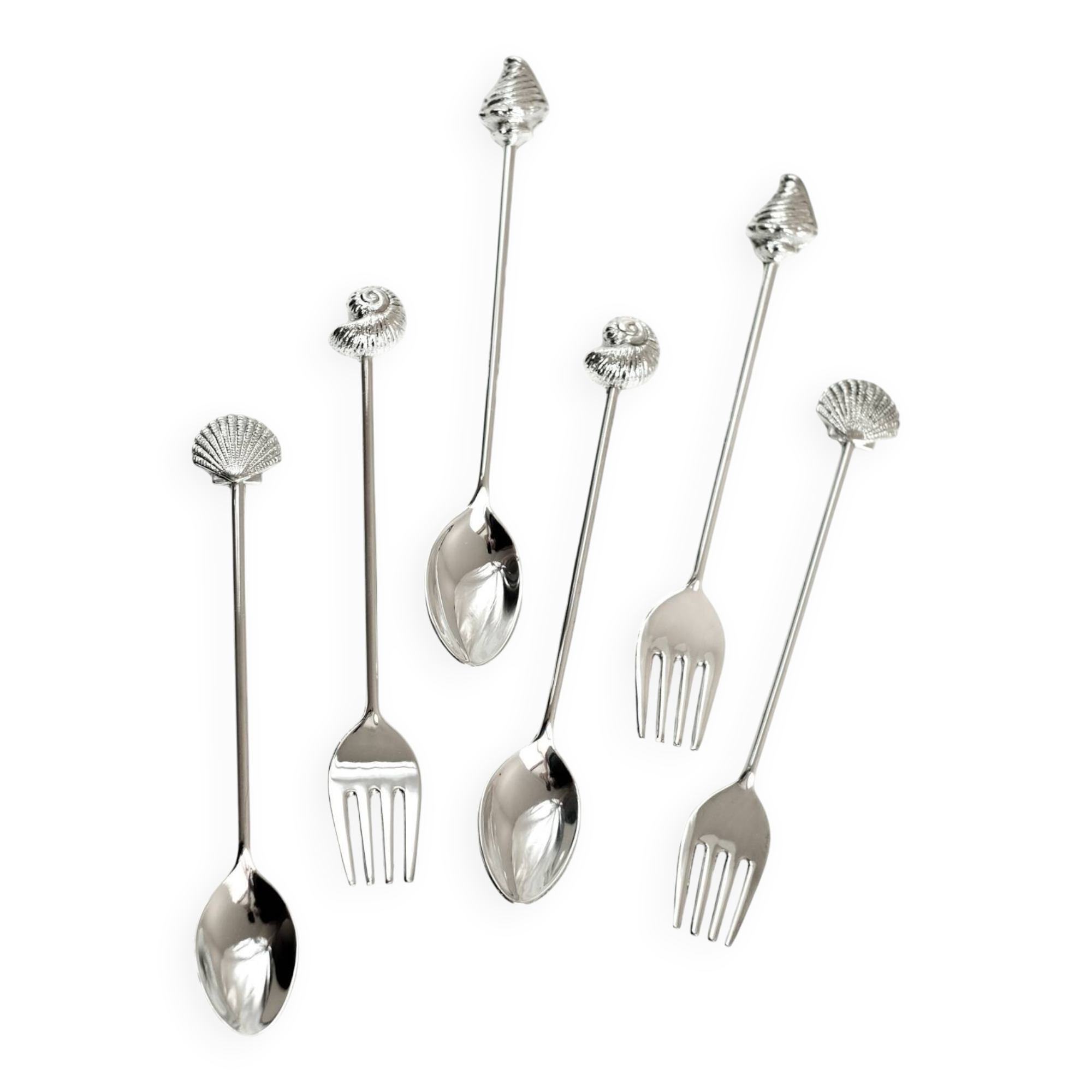 Silver-plated seashell cutlery set