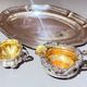 Antique Tea Set 4 Part English Silver Serving Tray, gild Home Decorative Objects