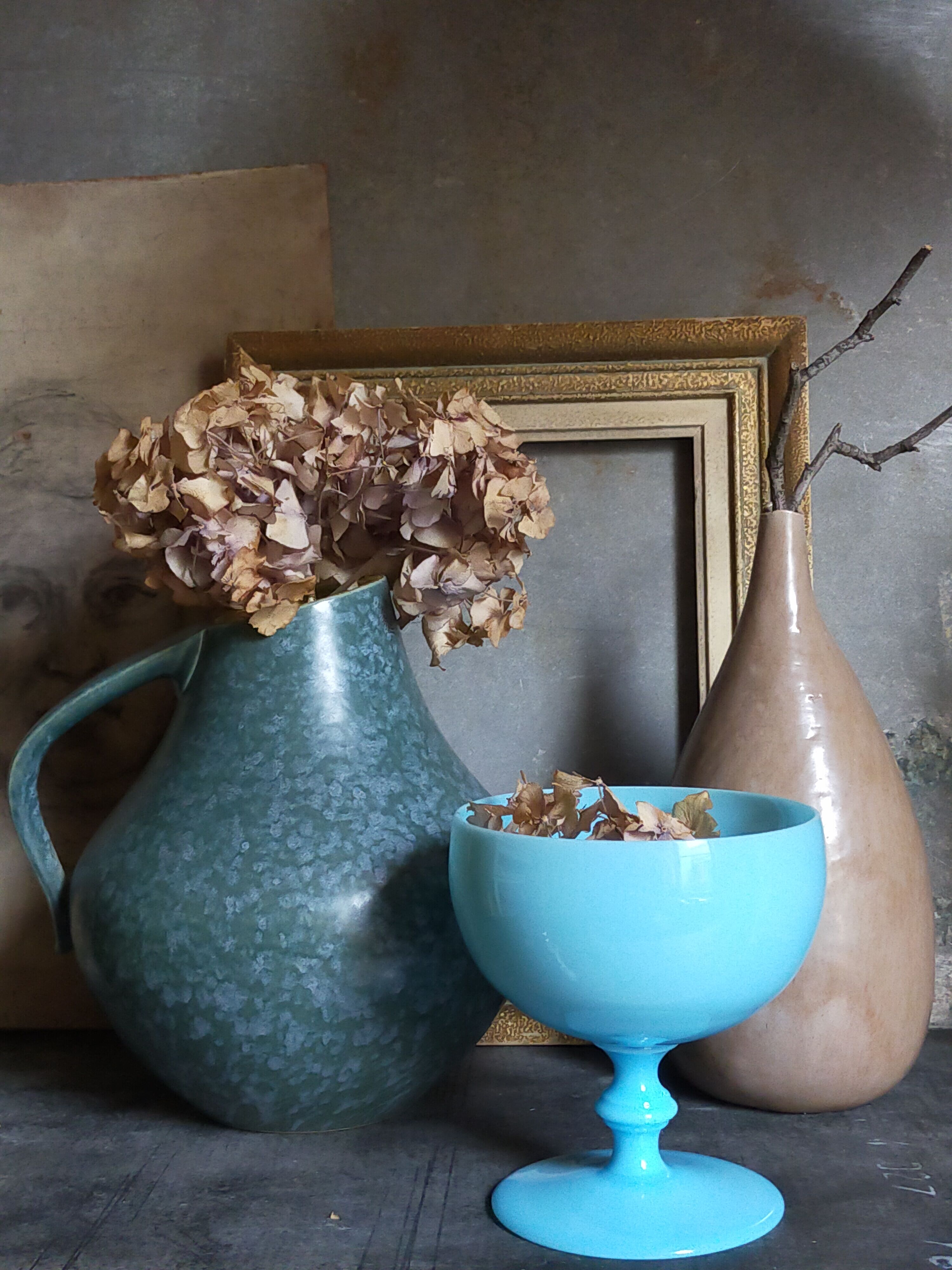 German ceramic vase Art-Deco with speckled enamel model n°377