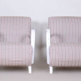 Original pair of white art deco beech armchairs, czechia, 1930s