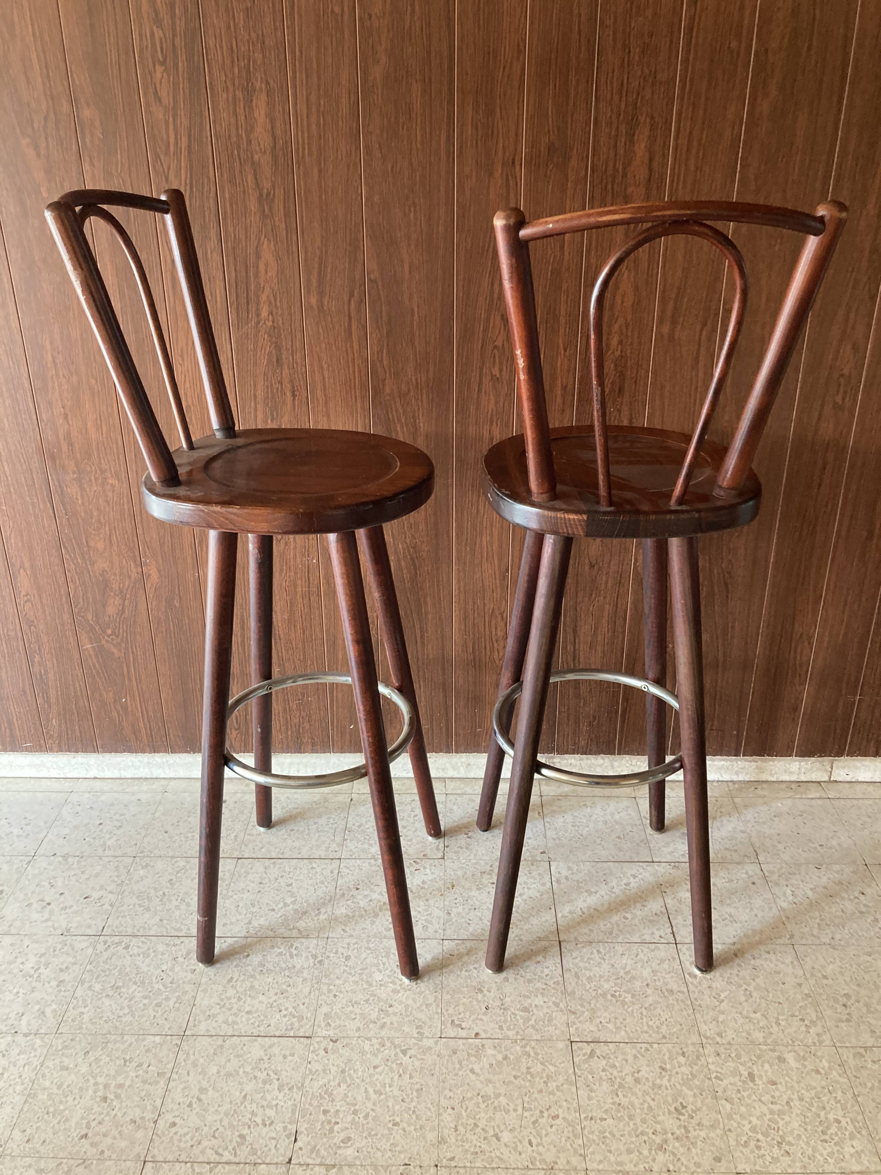 Paire de tabourets bistrot