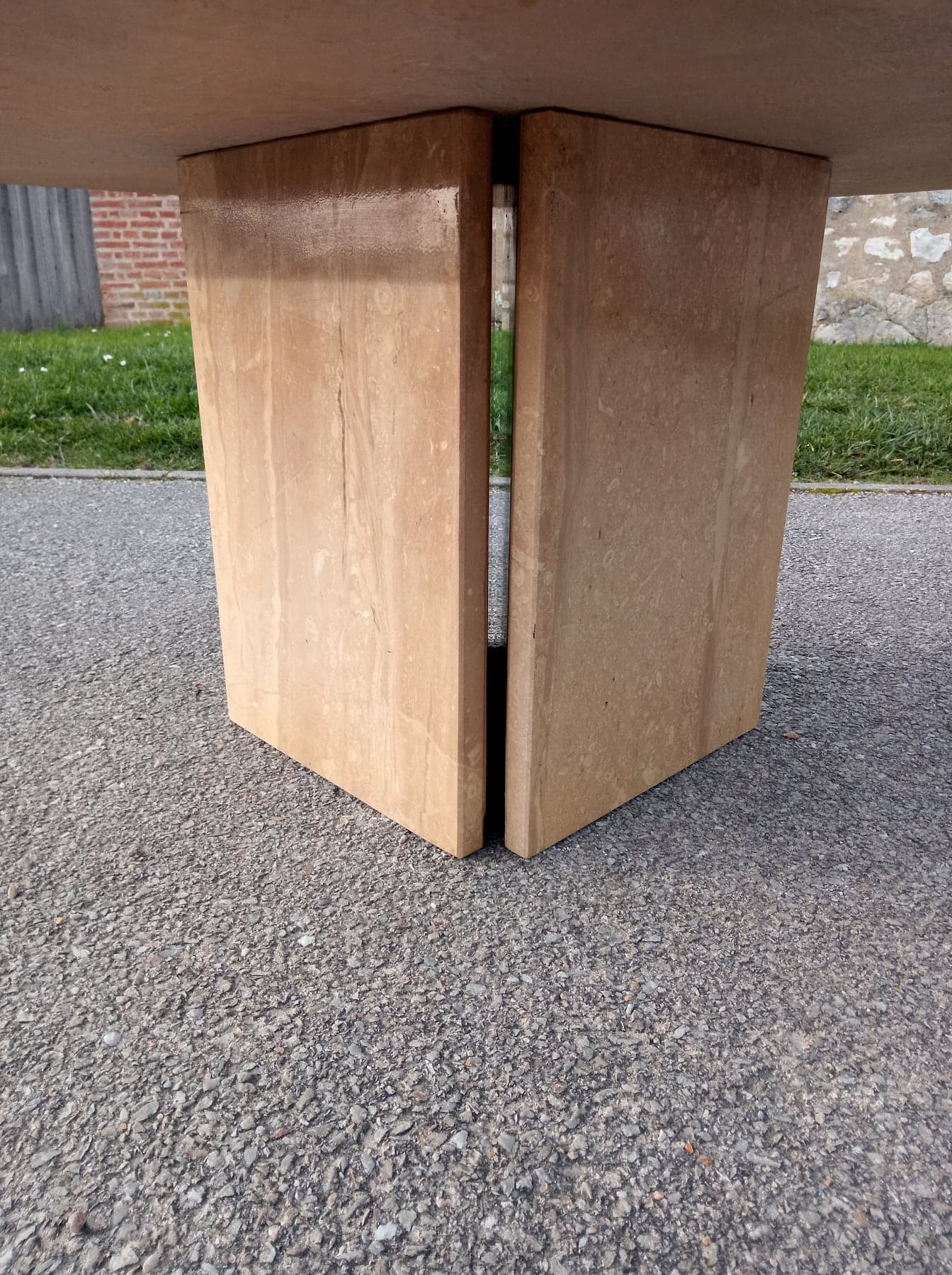Travertine coffee table