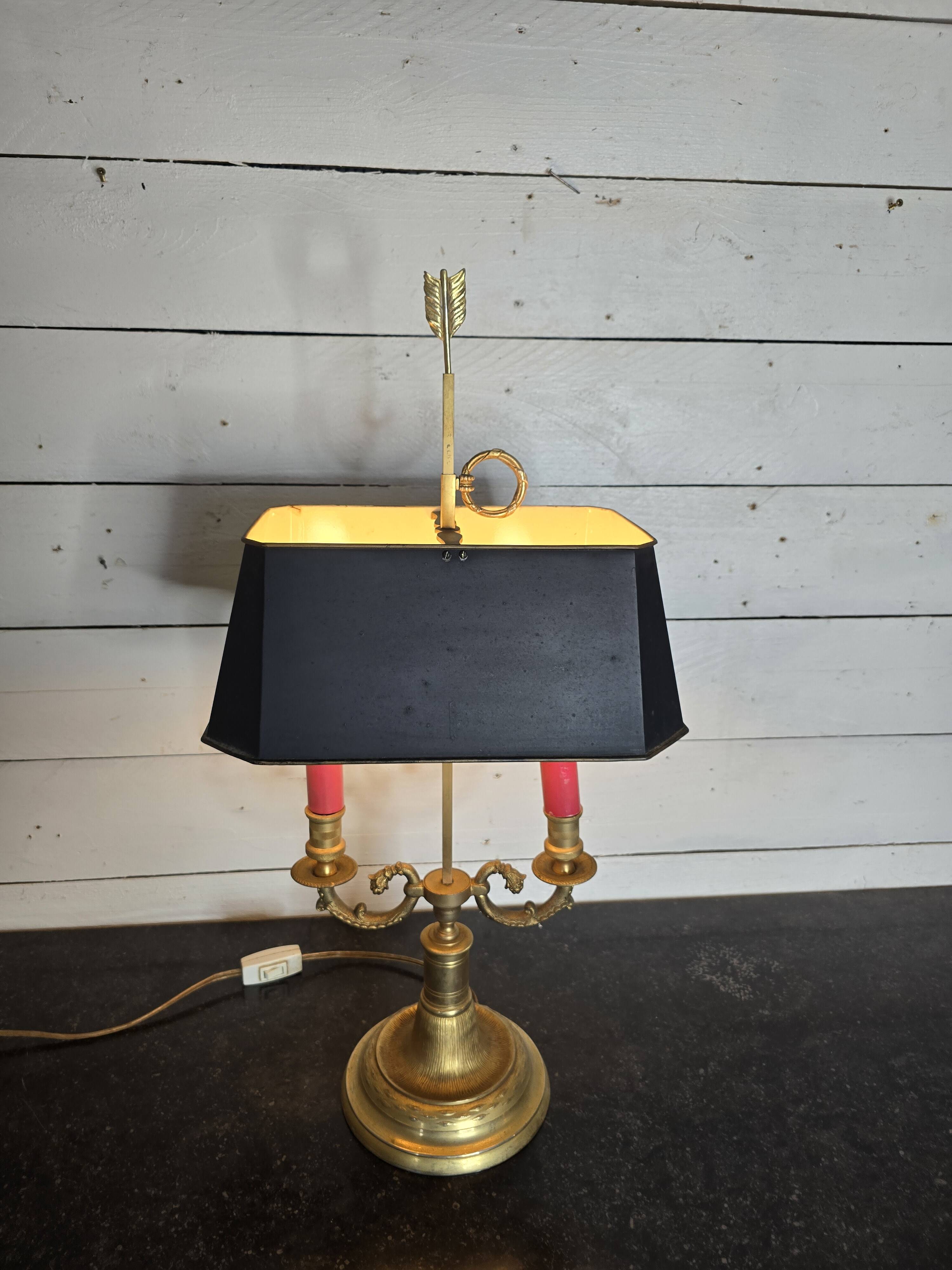 Lampe bouillotte style empire en bronze milieu XXème