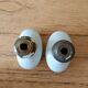 Vintage antique door handle in porcelain and brass