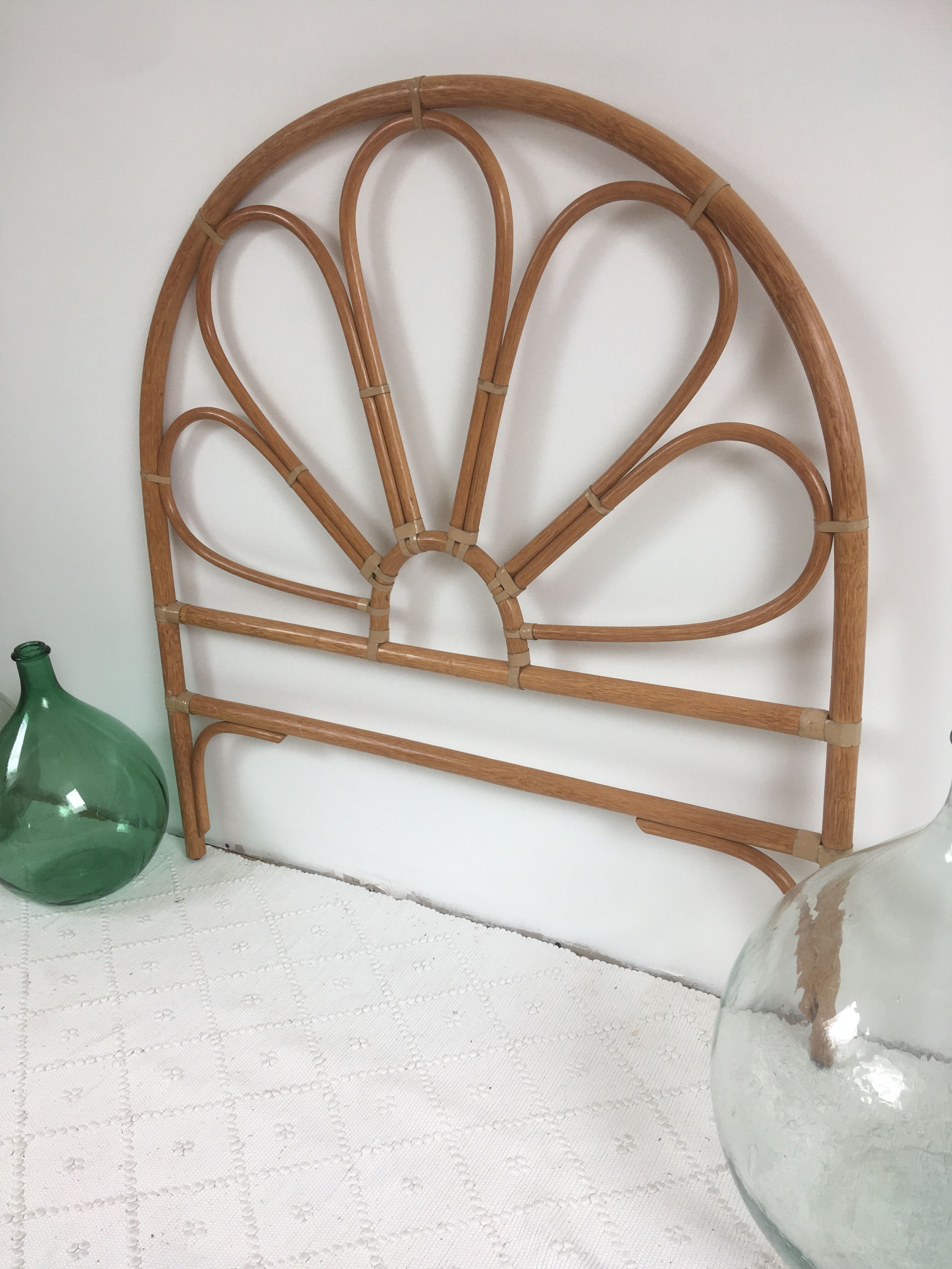 Vintage rattan headboard