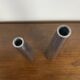 Duo of silver aluminum candle holders, Ikea 1980