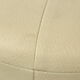 Vintage round wooden pouf skai cream color off white 38cm