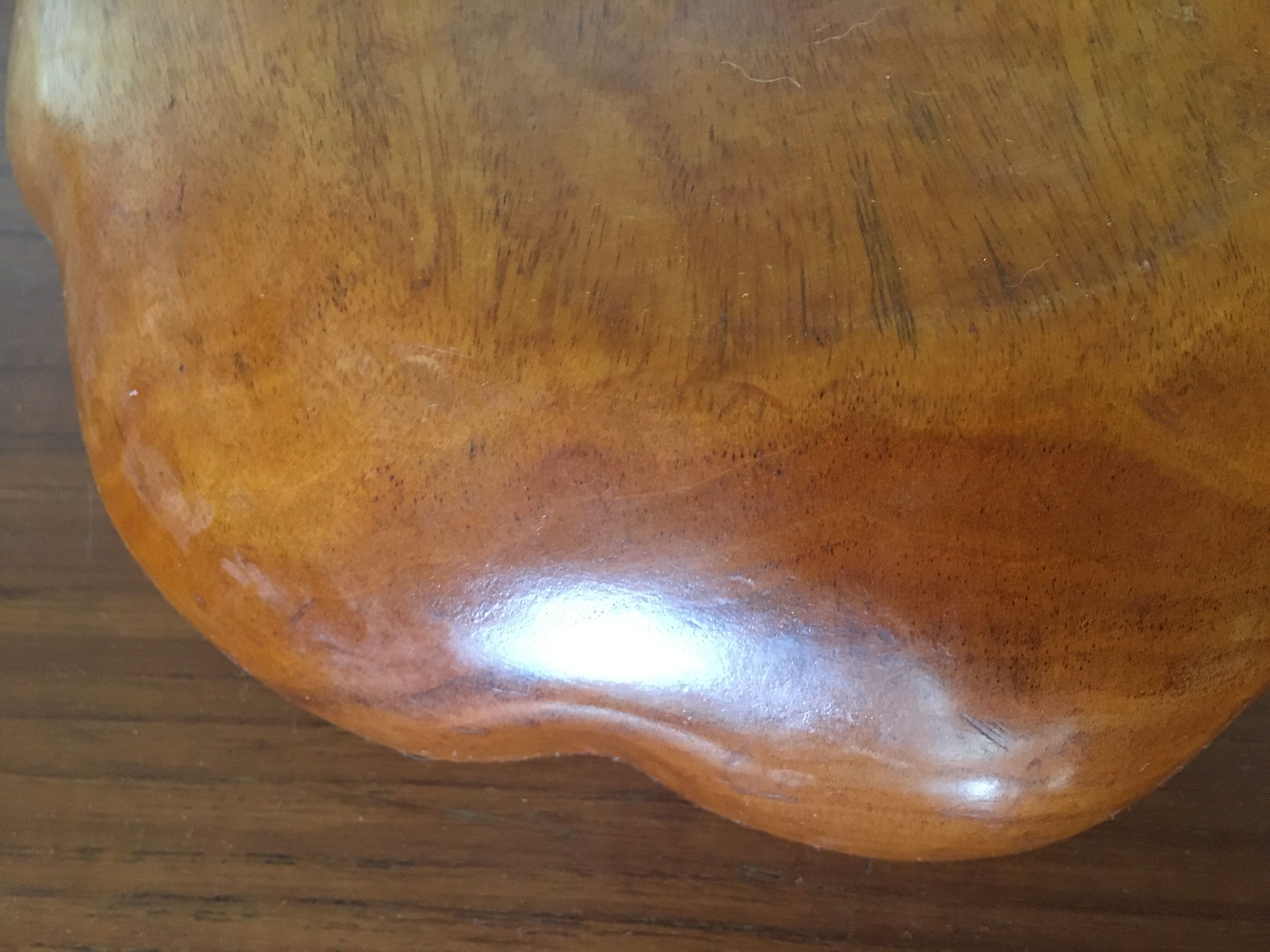 Flower shaped wooden dish