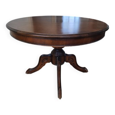 Table ronde ancienne à pied central – Ø 110cm