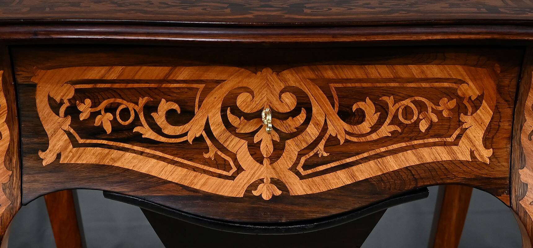 Rosewood and mahogany work table, Louis XV style, Napoleonic era