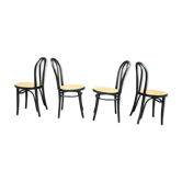 Série de 4 chaises bistrot tropquet des années 50 noir - numéro 18 -  cannée
