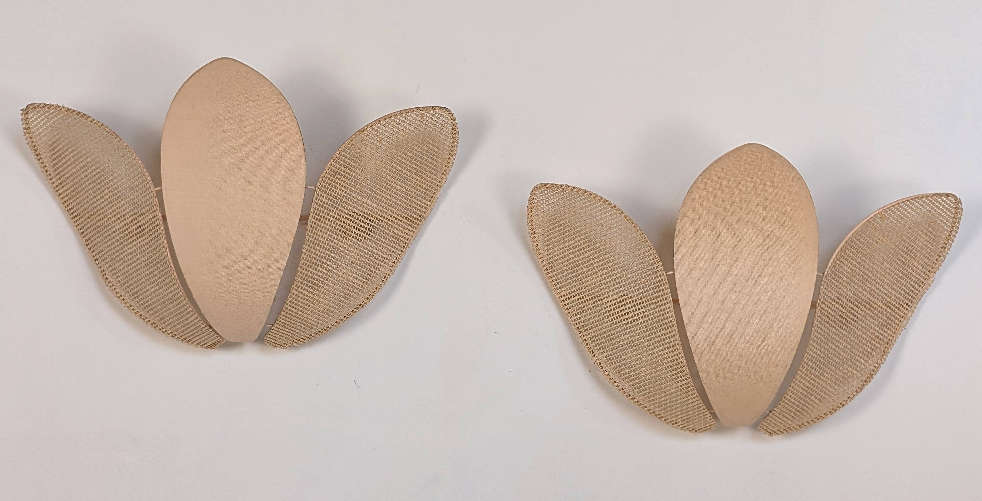 Pair of flower wall lights