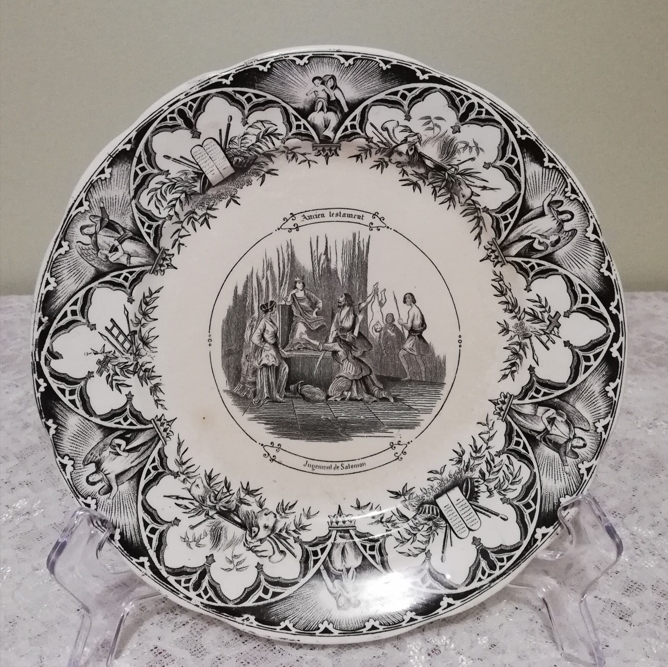 Talking plate Sarreguemines "Old Testament"