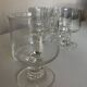 set of 7 Scandinavian crystal glasses ringing stemmed goblets 1970