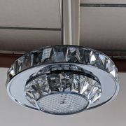 Lustre soucoupe en cristal Maison Kinkeldey, Autriche vers 1970