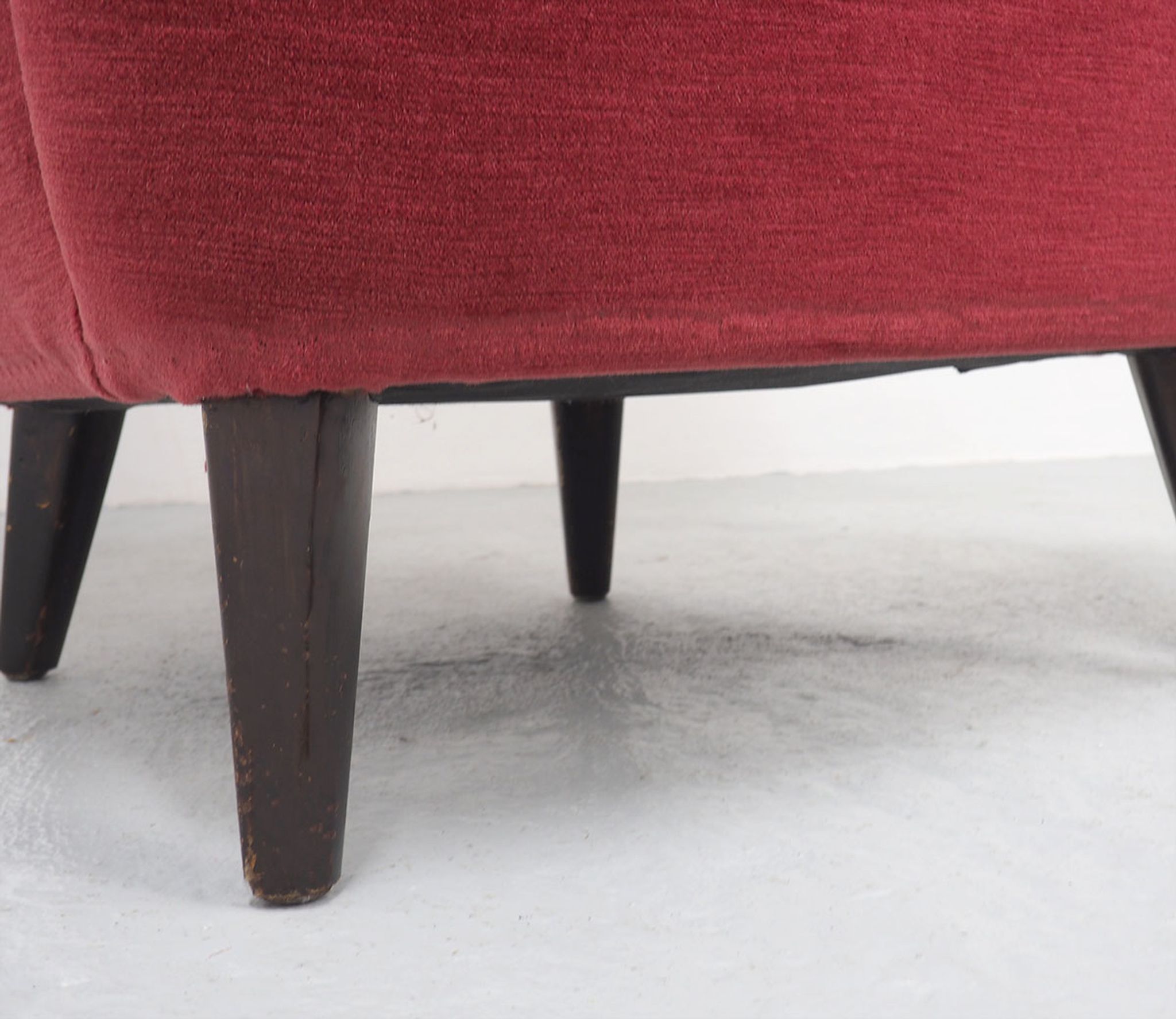 Artifort velvet red lounge chair by Theo Ruth, 1950's