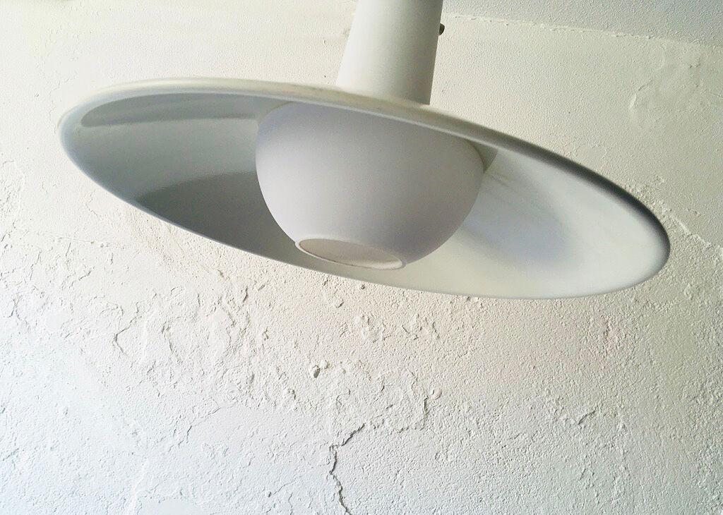 Opaline et metal german lamp, 1960s