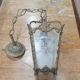 Small chandelier / lantern in bronze with etched glass - Louis XV style