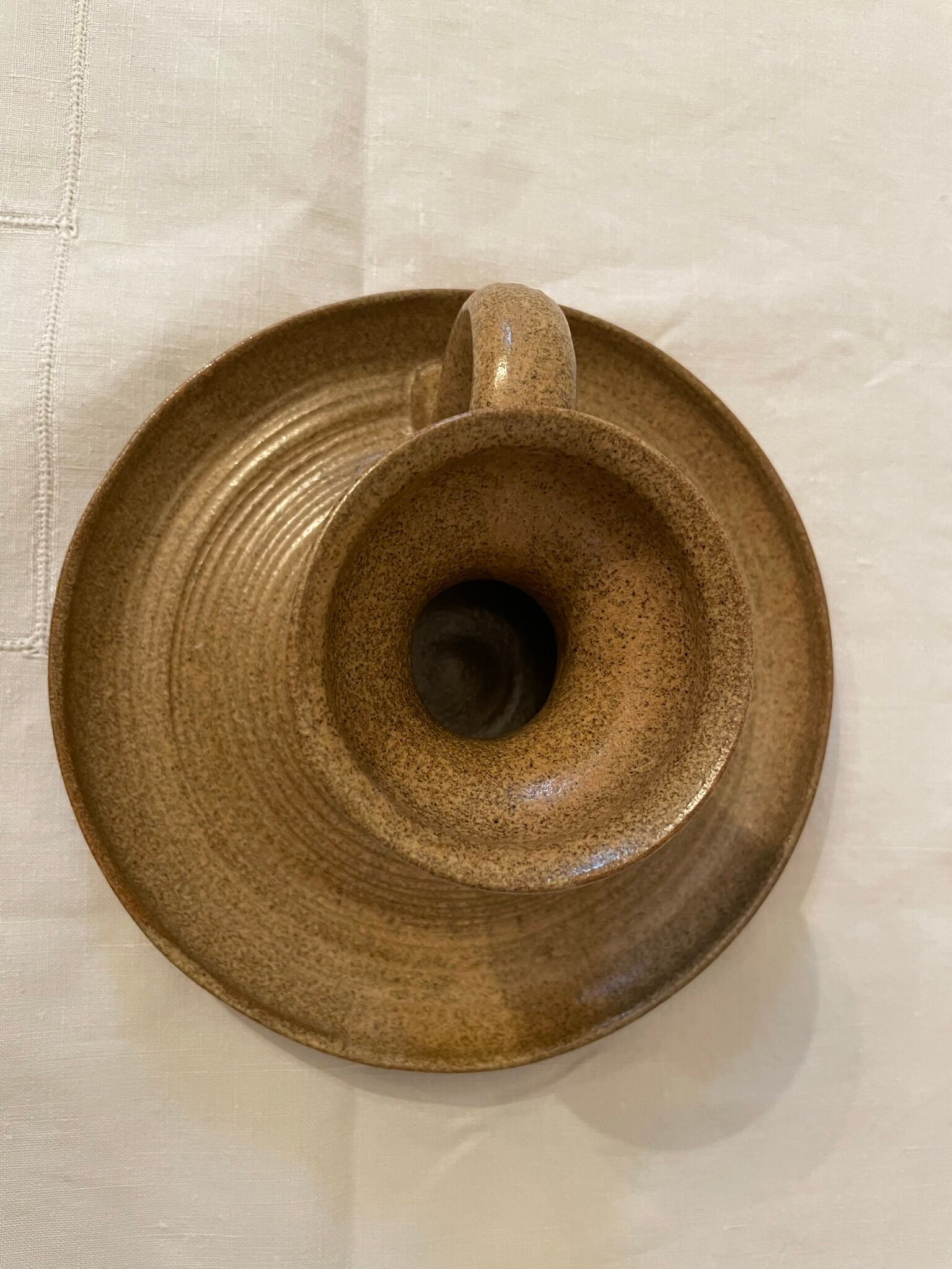 Stoneware candle holder