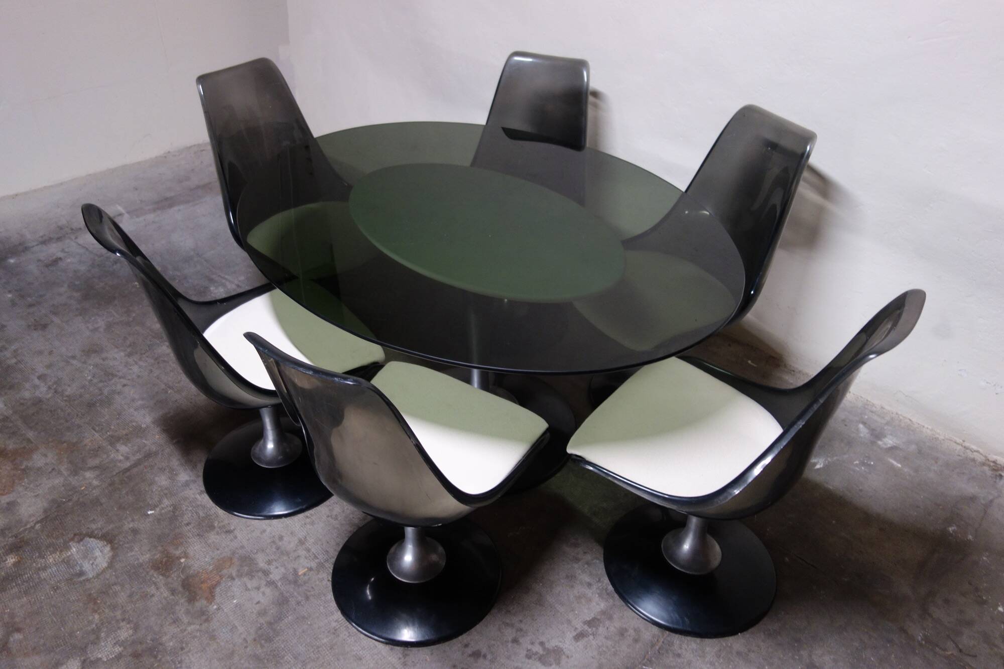 Ensemble table et 6 chaises Chromcraft space age années 70