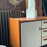 1970 carved stone lamp