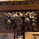 Norman wardrobe in solid oak and carved, nineteenth century