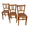 Trio of chairs bistro faux cannage