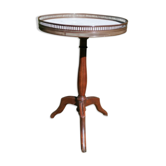 Guéridon marbre bois laiton